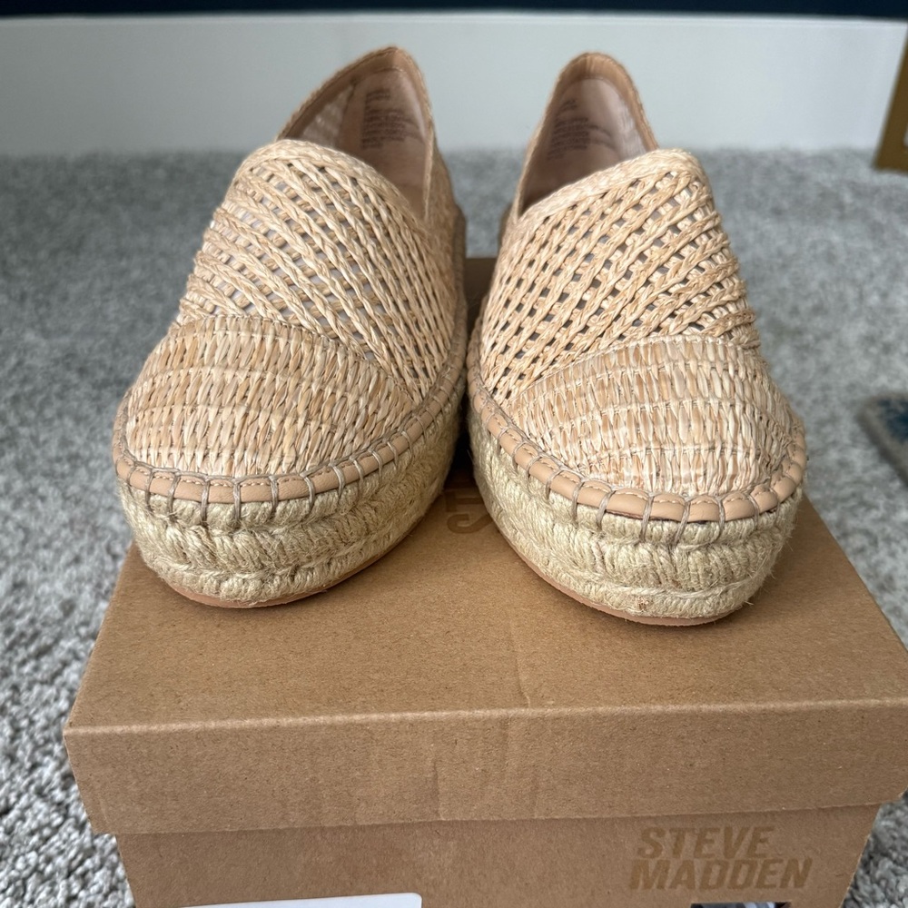 Steve Madden Women's Baywalk Natural Raffia Espadrilles